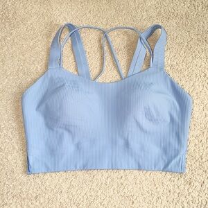 Lululemon Like a Cloud Ribbed Longline Bra, D/DD Cup Oasis Blue $68